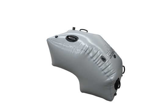 Gray triangular Chaparral Vortex 24/22 Rear Seat Deck Sac (C1436) with multiple valves.