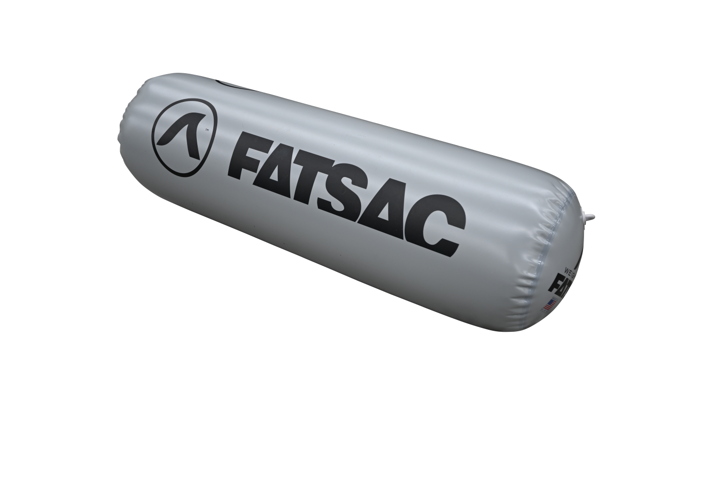 Gray FATSAC inflatable boat bumper with logo.