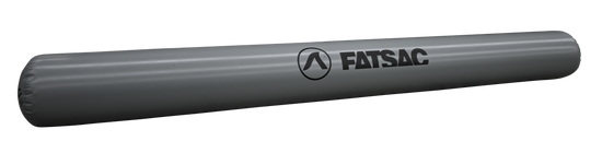 Gray cylindrical inflatable boat bumper by Fatsac.