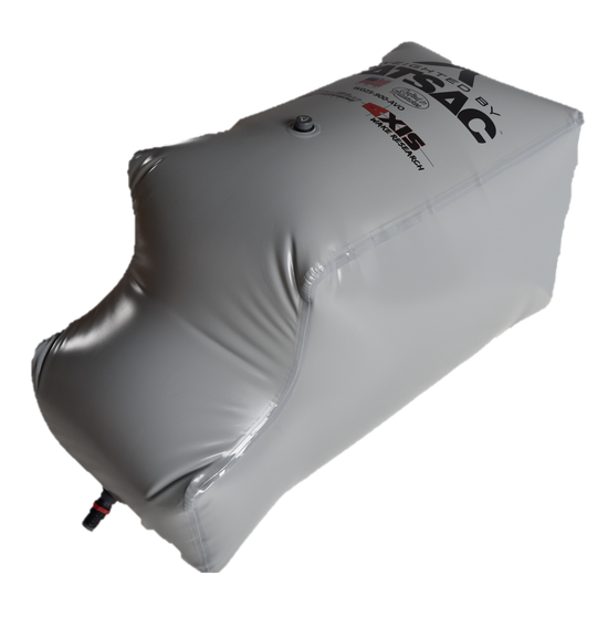 AXIS PNP gray rear ballast bag, 900 lbs, with quick connect fittings and logo.
