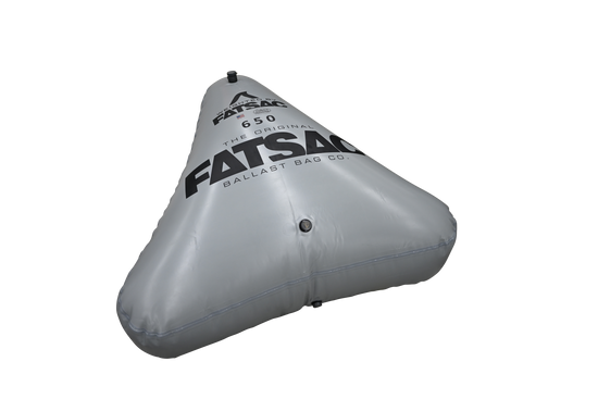 Grey 650 lbs. Open Bow Triangle W706 with black FATSAC logo, ideal for wakesurfing.