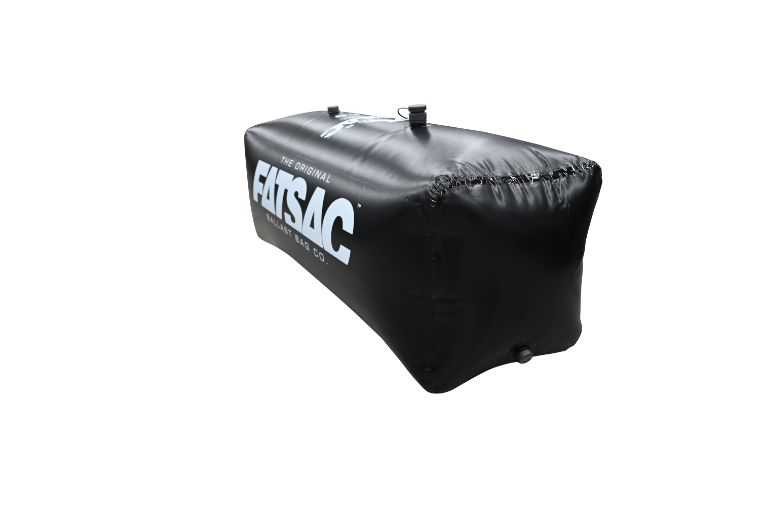 Black rectangular FatSac W707 inflatable bag with custom printing.