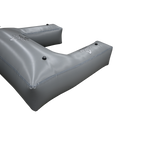 Fat Seat (W710) gray inflatable boat stabilizer with air valves and ballast bag.