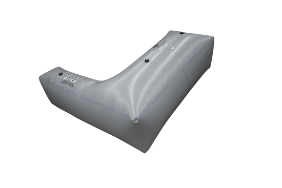 Ultimate Wake Surf Sac (W718), silver inflatable, V-shaped air bag, 1100LBS.