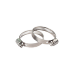 Two 1-1/2” worm drive hose clamps, ideal for securing a ballast hose.