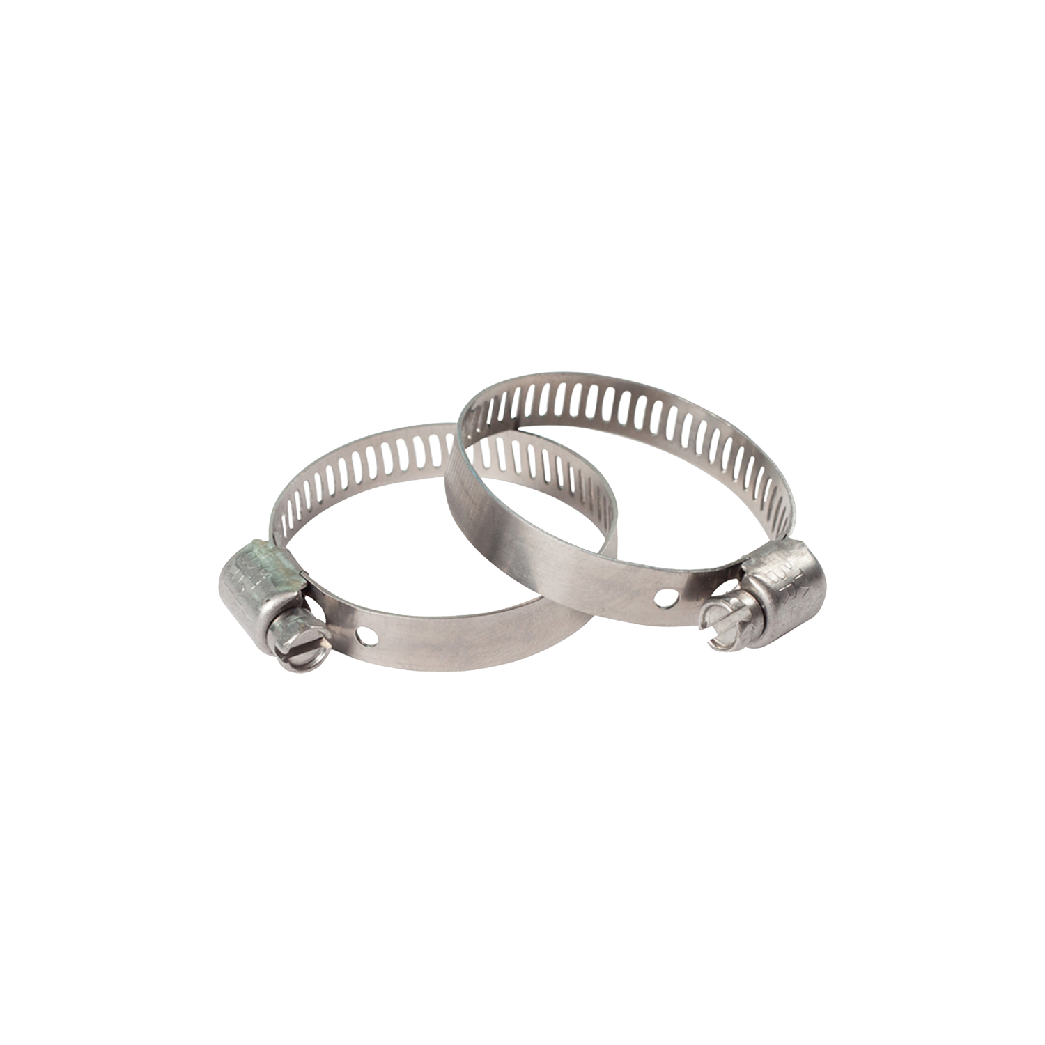 Two 1-1/2” worm drive hose clamps, ideal for securing a ballast hose.
