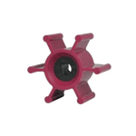 Jabsco King Pump Impeller (52402): Similar to OEM, red 6-spoke rotor, black center on white.
