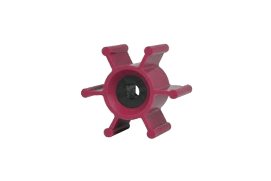 Jabsco King Pump Impeller (52402): Similar to OEM, red 6-spoke rotor, black center on white.