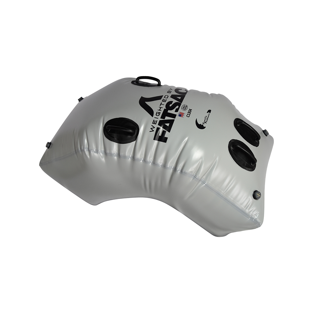 Gray Yamaha Swim-Deck Sac C1304 with black handles and logos for ballast.