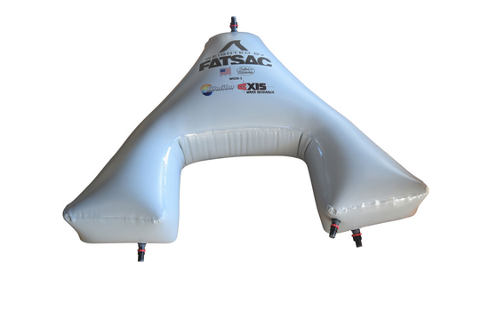 AXIS WAKE PNP BOW SAC, triangle inflatable bag, light gray, logos & Plug and Play valves.