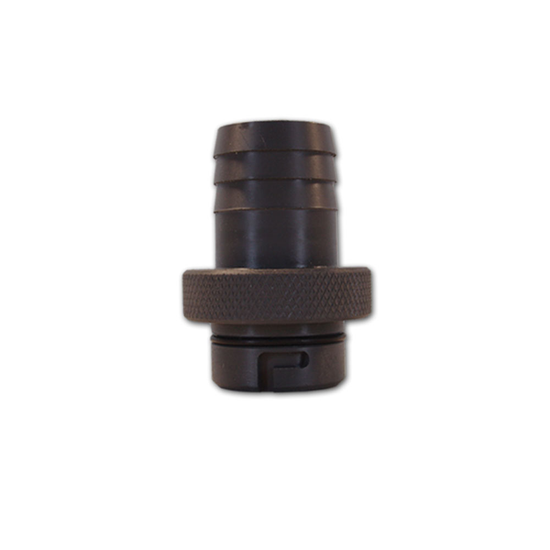 Male Quick Connect 1 Barbed Fitting with ribbed top and threaded middle (W738).