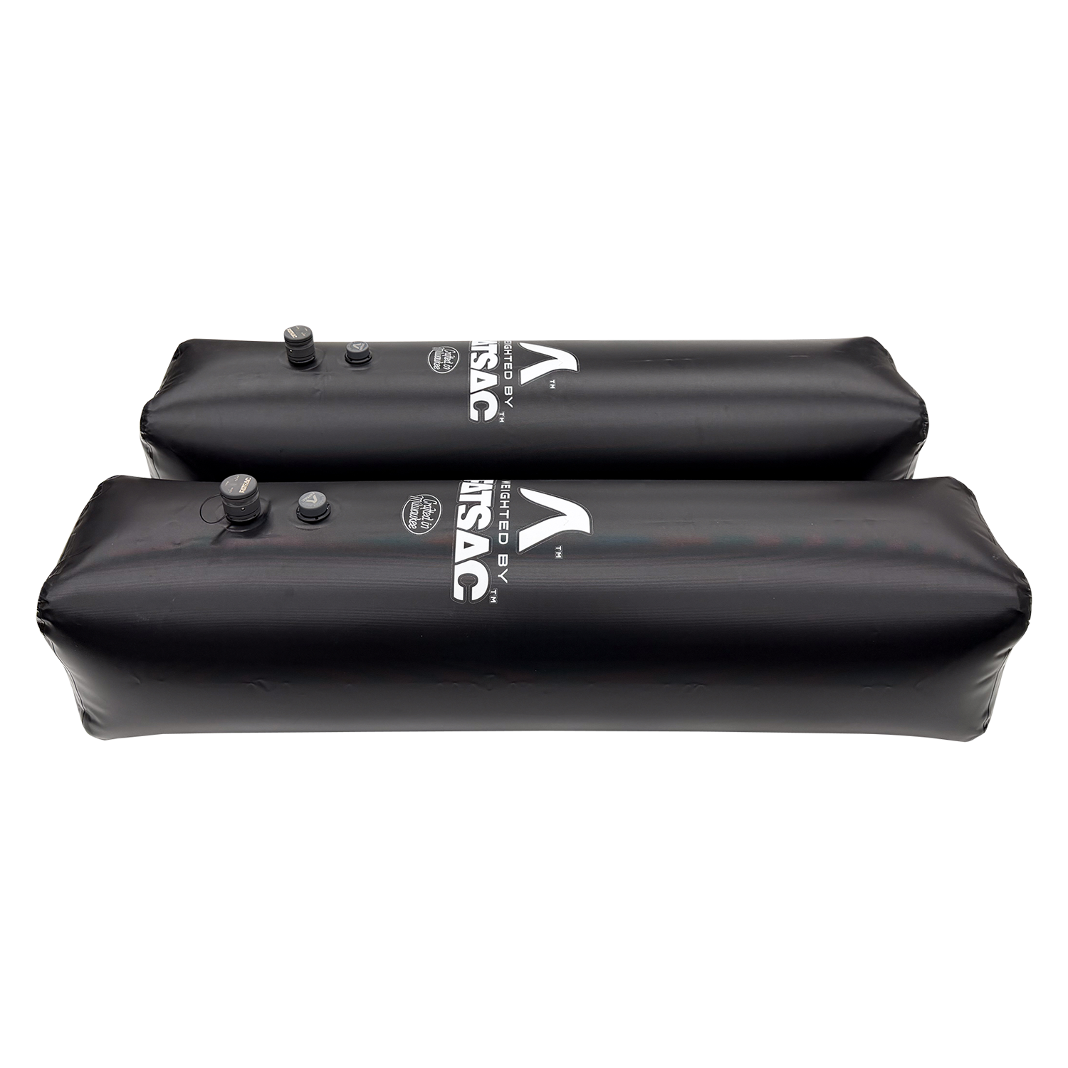 A set of black Side Sacs (W703) with valves, 520 lbs. total.