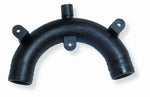 1 Vented Anti-Siphon Loop (54652), black, semi-circular with three tabs and vented nozzle.