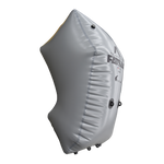 Silver inflatable bag with black valves, logo, and Yamaha Jet Boats 24 Model ballast system.