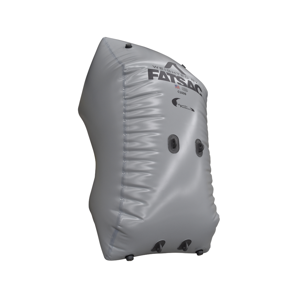 Gray inflatable Fatsac bag for Yamaha 24 Model, with valves and connectors.