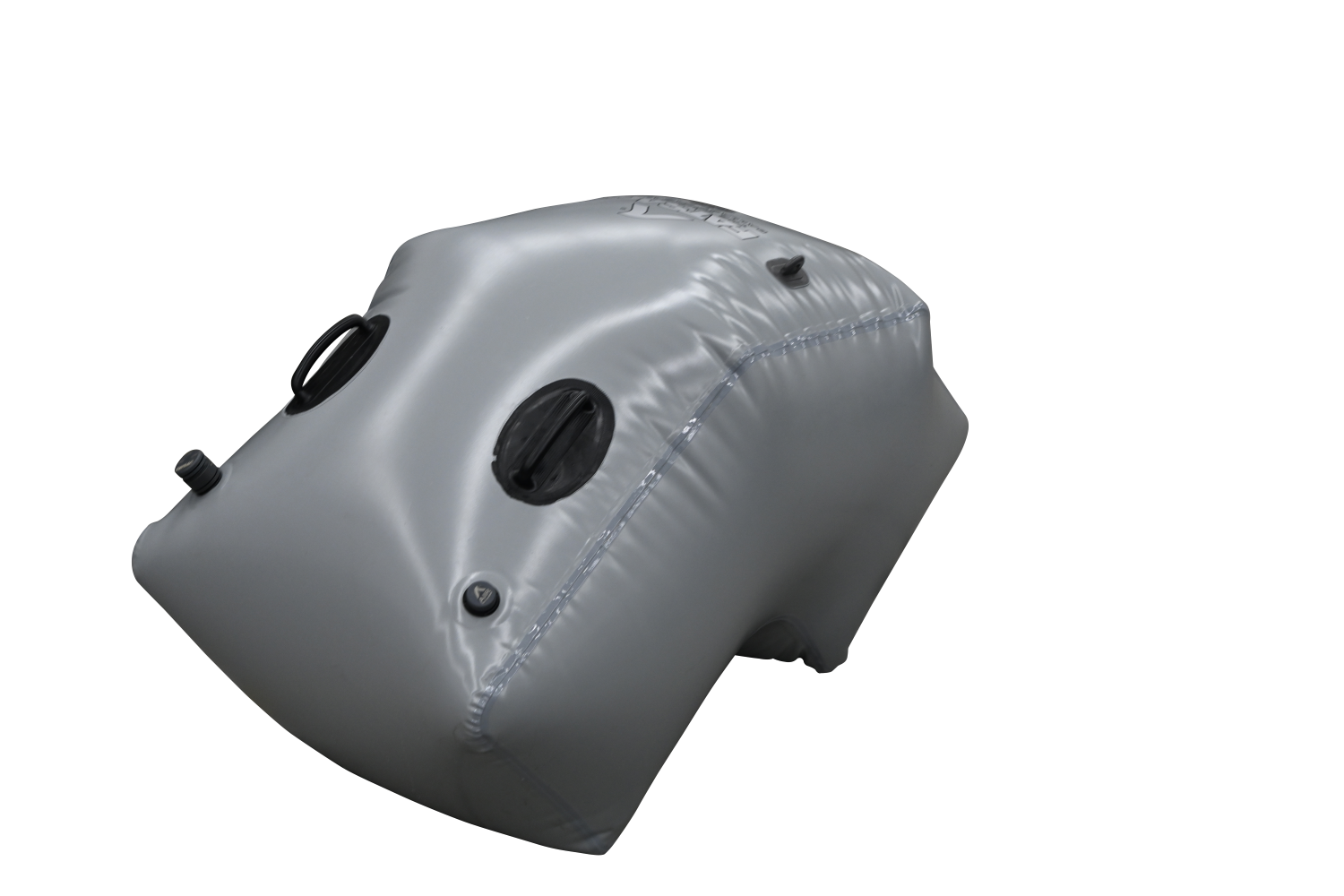 Gray water reservoir with black valves, perfect for the Chaparral Vortex Rear Seat Deck Sac.
