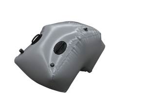 Gray water reservoir with black valves, perfect for the Chaparral Vortex Rear Seat Deck Sac.