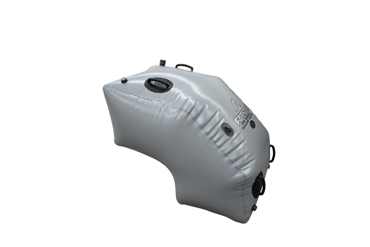 Gray triangular Chaparral Vortex 24/22 Rear Seat Deck Sac (C1436) with multiple valves.