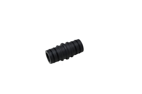 Side view of the Double 1-1/8" Quick Connect Fitting in black.