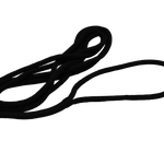 Fatsac heavy-duty black dock line, coiled with a loop end on white background.