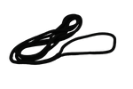 Fatsac heavy-duty black dock line, coiled with a loop end on white background.