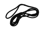 Fatsac heavy-duty black dock line with loop on white background.