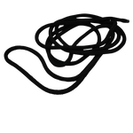 Fatsac heavy duty dock line coiled on white background.