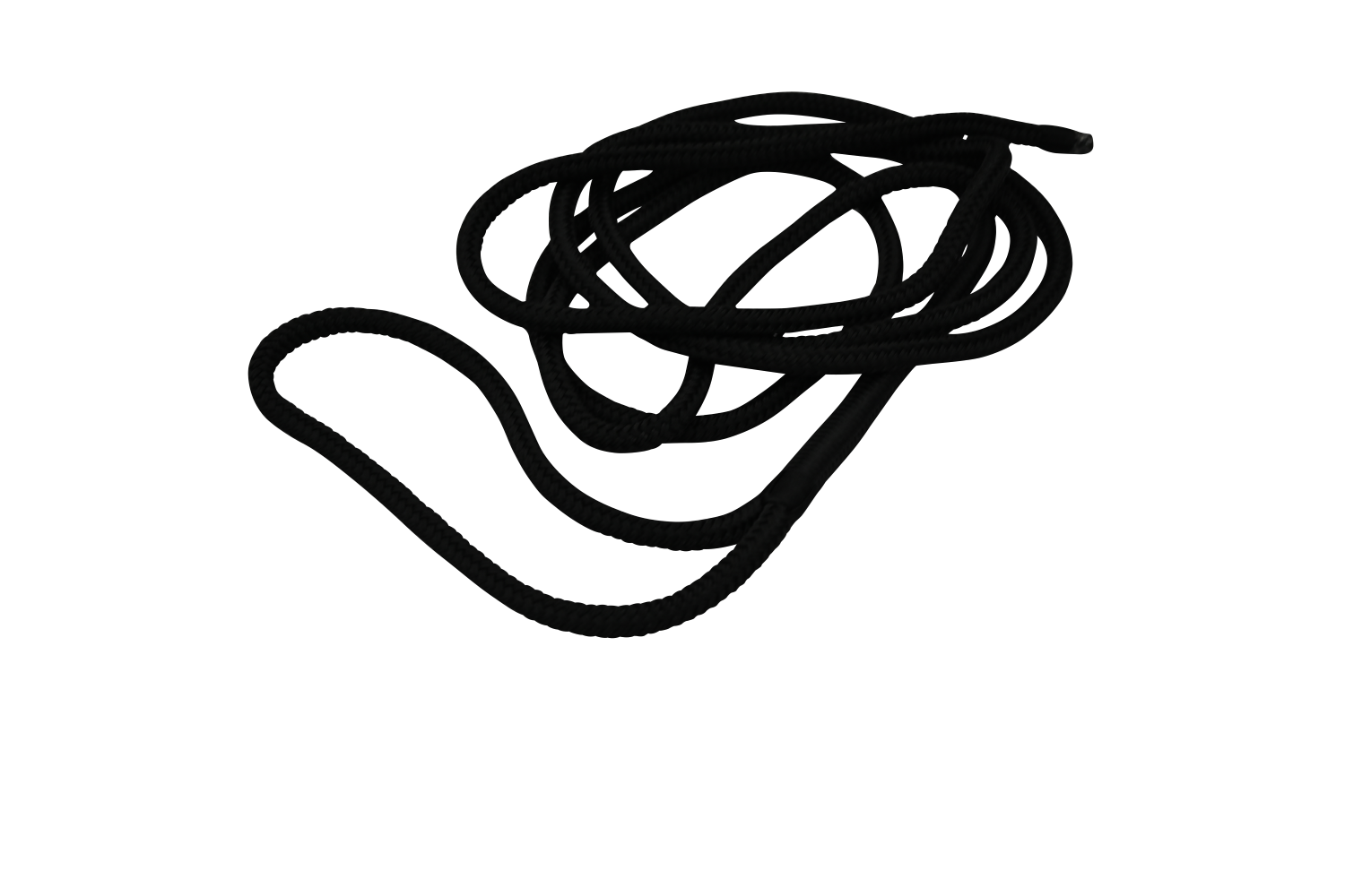 Fatsac heavy duty dock line coiled on white background.