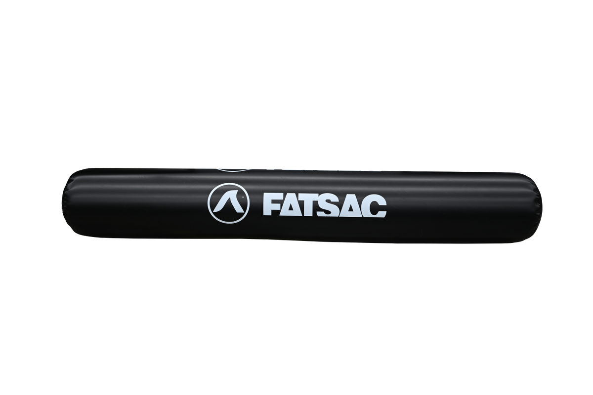 Black cylindrical bumper with Fatsac logo.