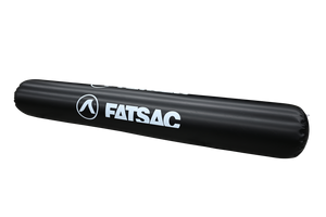 Cylindrical black Fatsac party bumper with white logo.