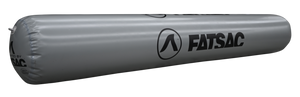Gray inflatable Fatsac boat bumper with logo on the side.
