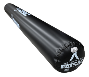 Black inflatable boat bumper with Weighted by Fatsac + Bungee Marine Cable.