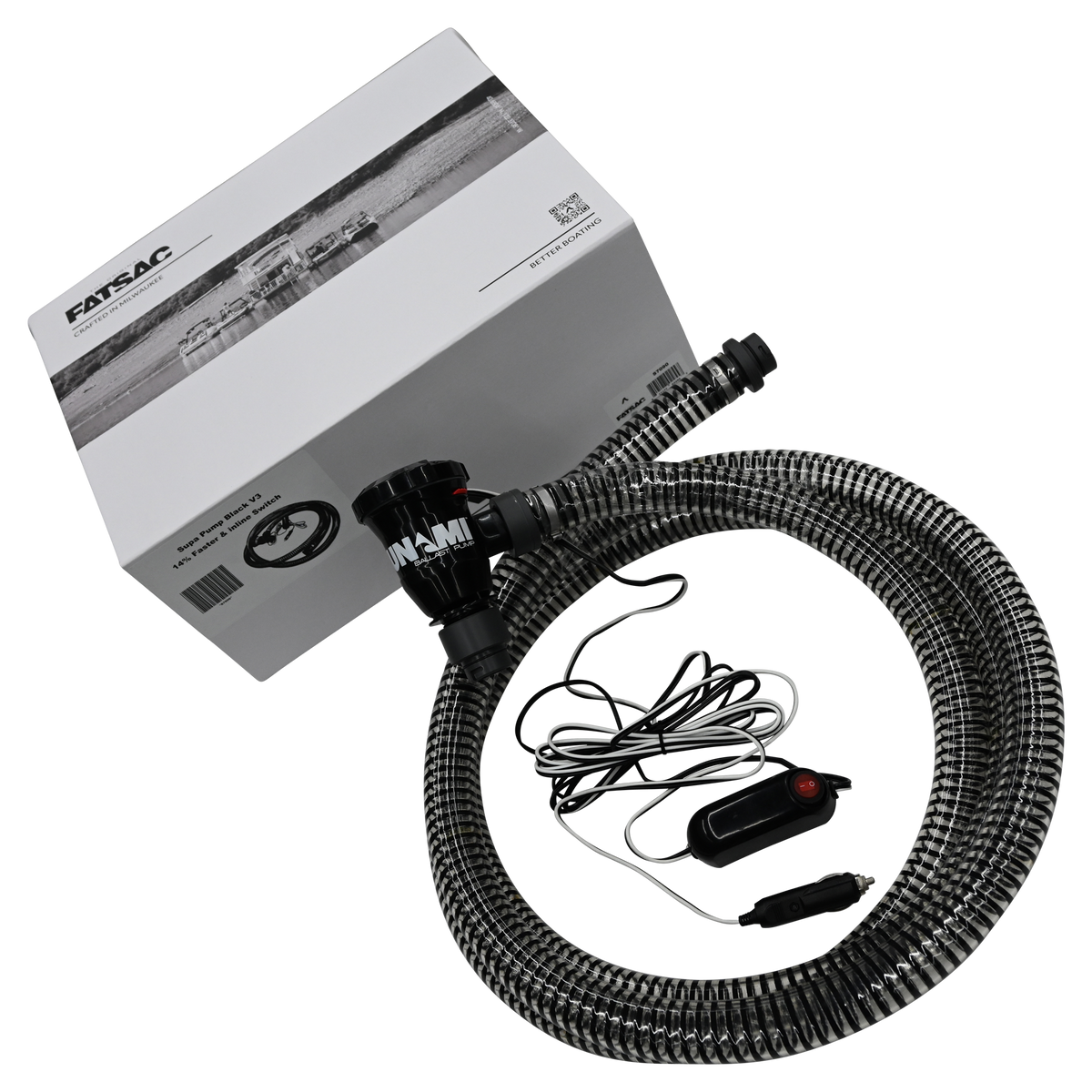 NEW! Supa Pump 3.0 (S7090) with hose, power adapter, and box on display.