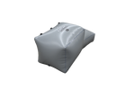Gray portside inflatable buoy, labeled Tige; 800 lbs.