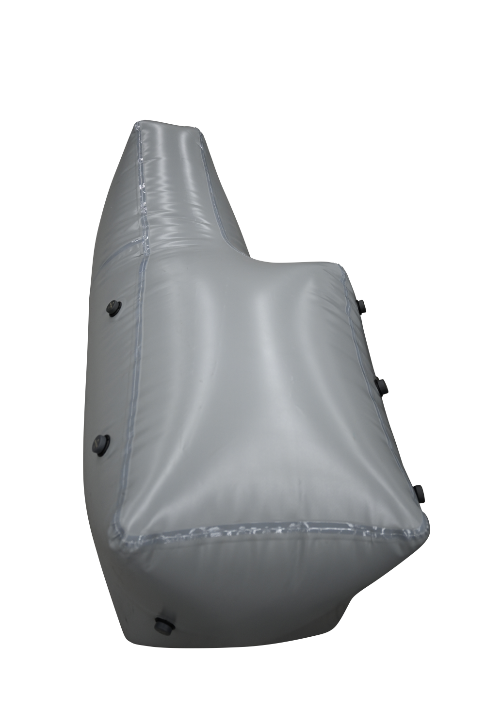 Gray inflatable couch; Tige 59 Custom Portside Surf Sac, fittings not included.