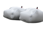 Two white MALIBU REAR 2025 airbags contrast with the black, similar to ballast bags.