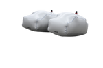 Two white MALIBU REAR 2025 airbags contrast with the black, similar to ballast bags.