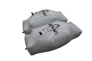 Two gray inflatable FATSAC ballast bags, MALIBU MXZ24 PNP KIT for surfing.