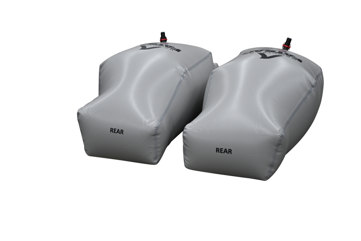 2025 MXZ24 PNP KIT with two gray REAR inflatable boat bladders and quick connect.