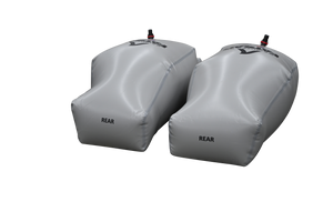 2025 MXZ24 PNP KIT with two gray REAR inflatable boat bladders and quick connect.