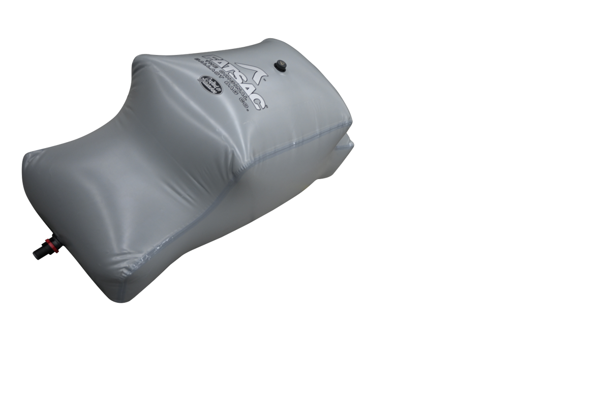 Gray MALIBU PNP REAR SACS 750 lbs with nozzle, isolated in darkness.