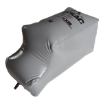 AXIS PNP gray rear ballast bag, 900 lbs, with quick connect fittings and logo.