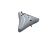 Gray triangular inflatable buoy with AXIS WAKE PNP BOW SAC logo and air release plug.