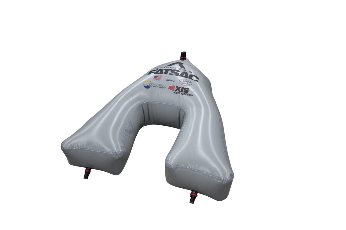 Silver ballast bag with QC fittings for Axis branding, named AXIS WAKE PNP BOW SAC (W029-1).