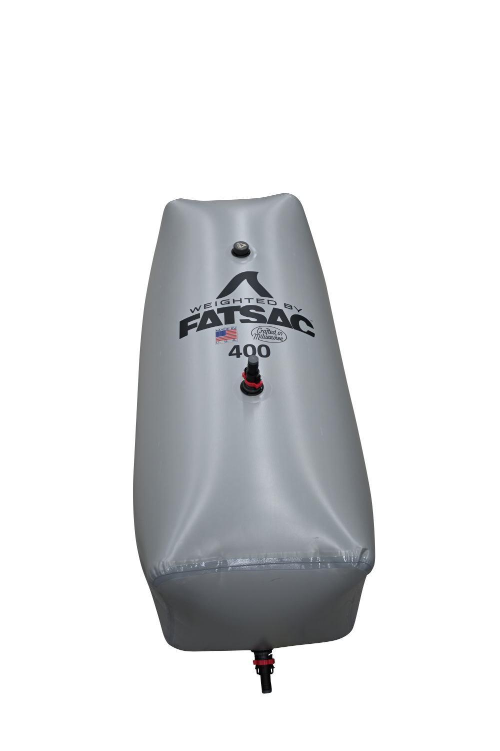 Gray inflatable AXIS WAKE PNP Sac with valve, quick connect fittings, 400 lbs.