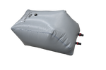 Gray inflatable MALIBU PNP REAR SAC with fittings and two black nozzles.