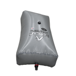 Gray rectangular Lomas water bag with nozzle and Malibu PNP Rear Sac, 250 lbs, QC fittings.