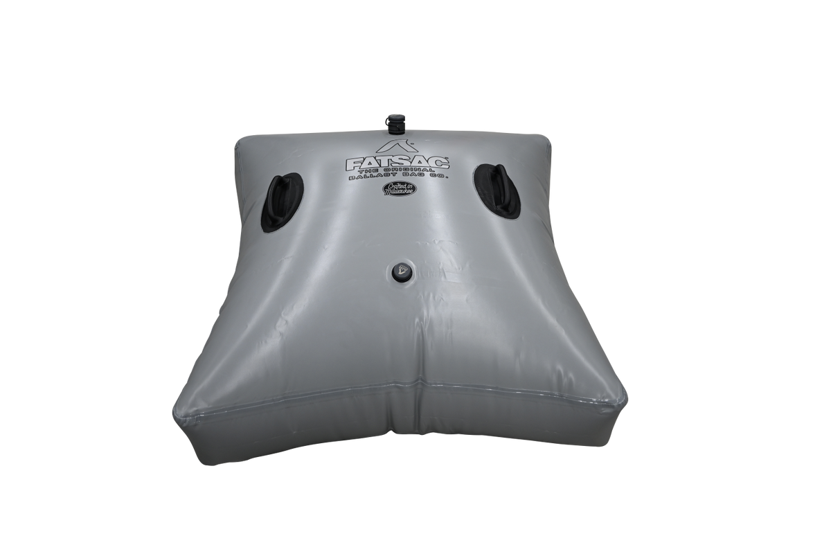 Gray Floor FatSac 500 lbs. (W700-500) with handles and top valve for wakesurfing.