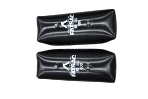 Two black V-drive Fat Sacs, 400 lbs. each, ideal for wakesurfing.