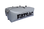 V-drive Fat Sacs: Grey 400 lbs. ballast bags with logo and black fittings for wakesurfing.